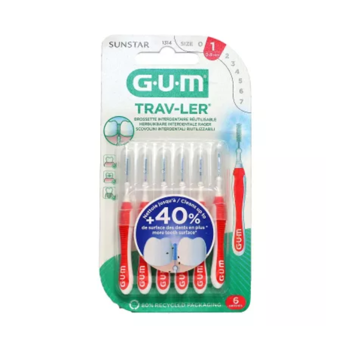 GUM BROSSETTE INETDENTAIRE REUTILISABLE 0.8MM REF 1314 6 UNITES