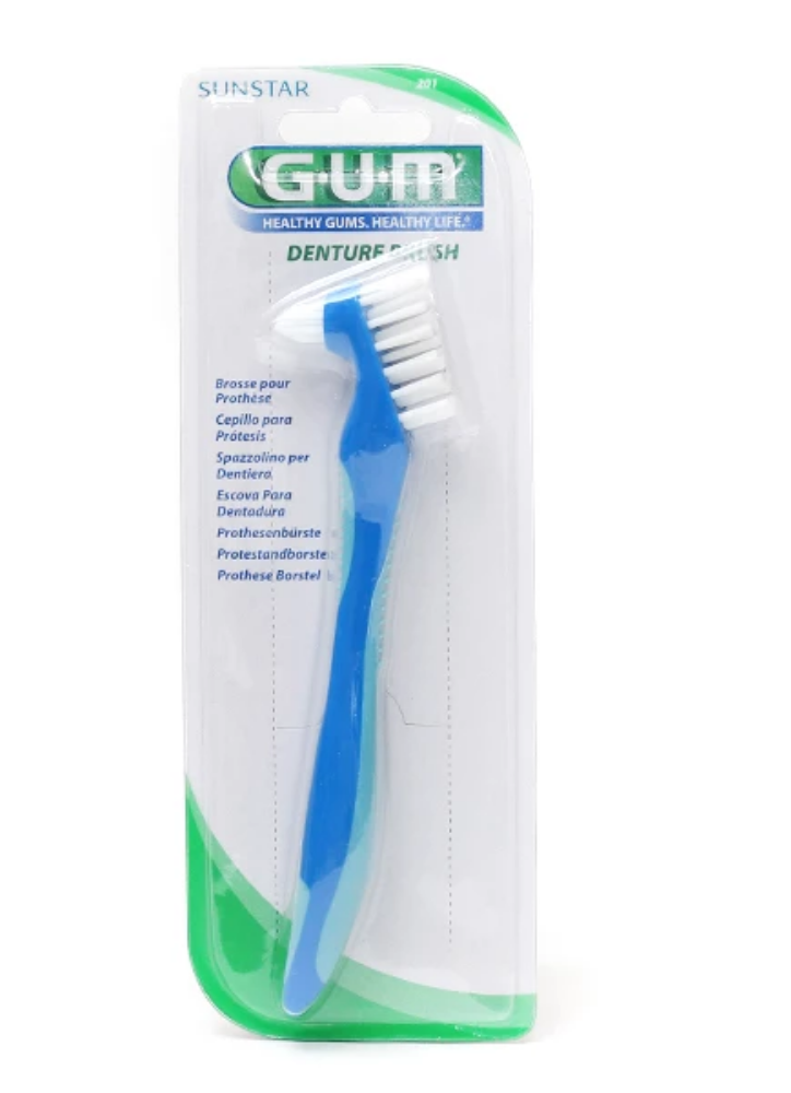 GUM BROSSE A DENTS PROTHESE SPECIAL DENTIER AVEC 2 TETES REF 201