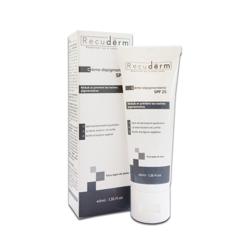 RECUDERM CREME DEPIGMENTANTE SPF 25 TOUS TYPE DE PEAU 40 ML