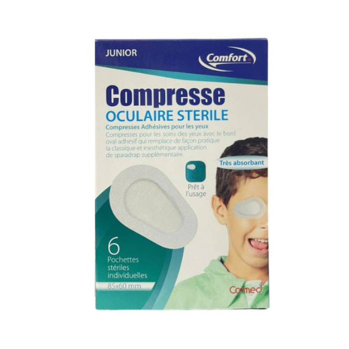 COMFORT COMPRESSE OCULAIRE STERILE ADULTE 6 POCHETTES 95*65 MM