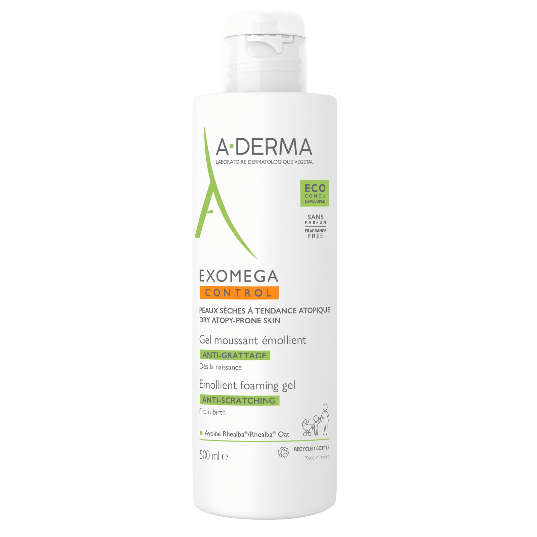 ADERMA EXOMEGA CONTROL GEL MOUSSANT EMOLLIENT ANTI GRATTAGE 500 ML