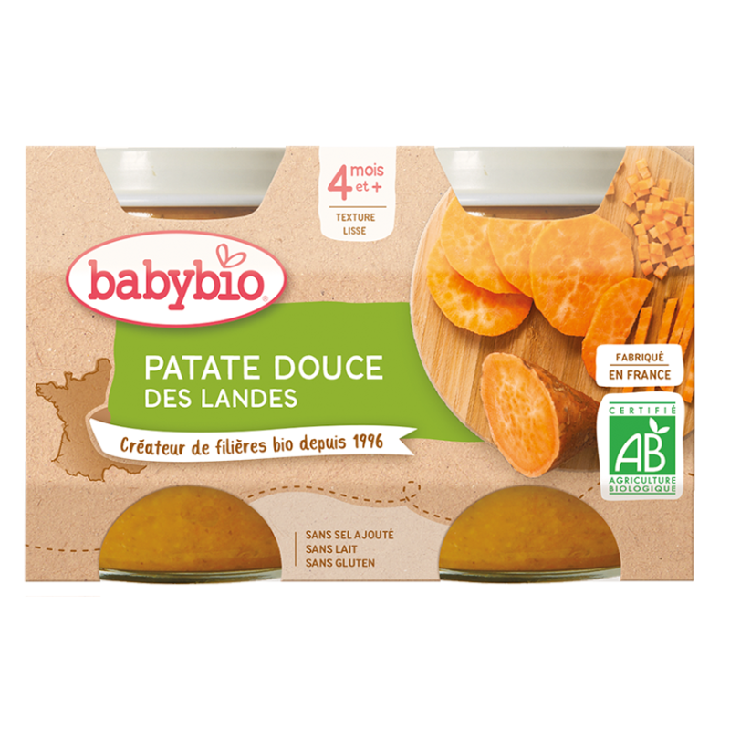 BABYBIO PATATE DOUCE DES LANDES 2X130 G