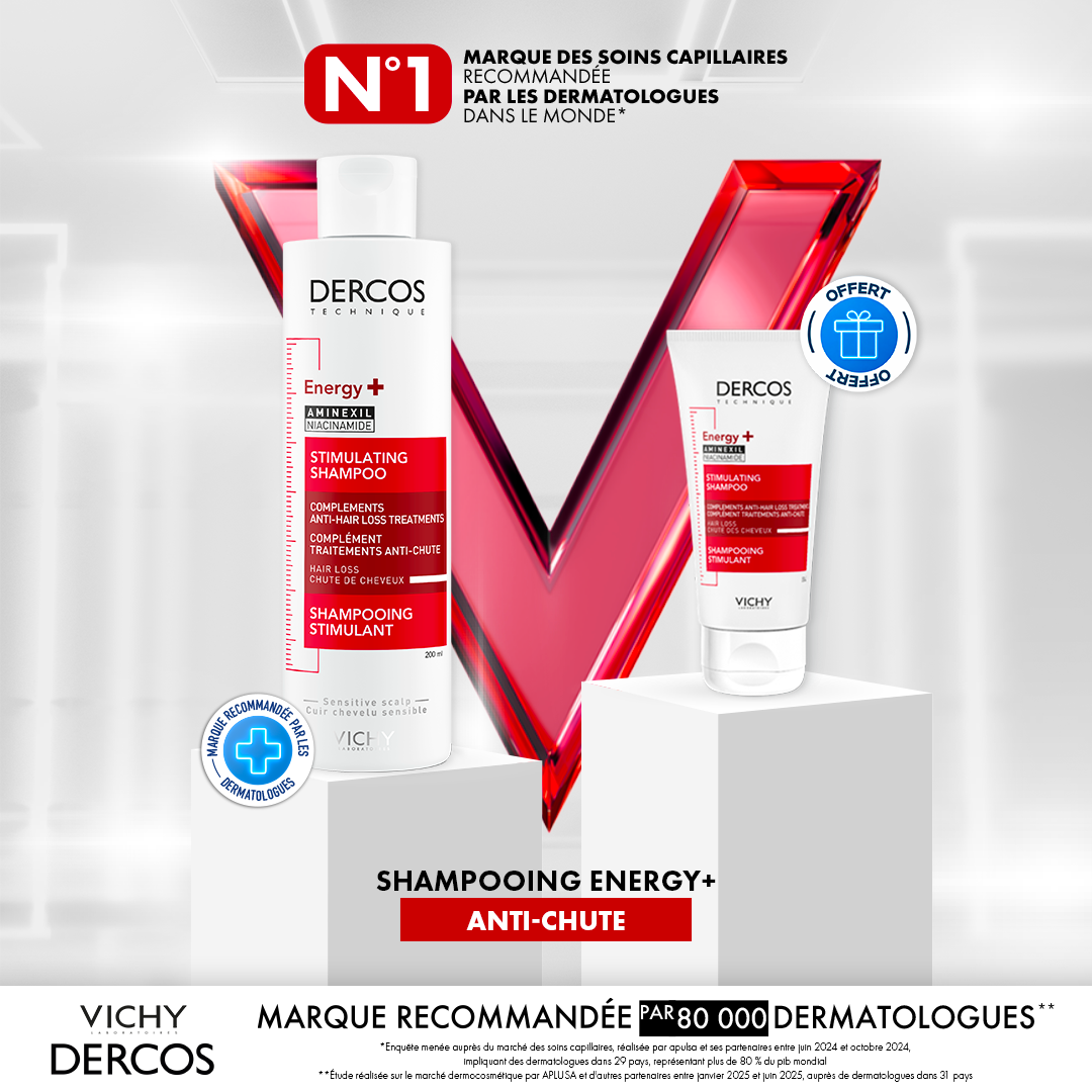VICHY DERCOS OFFRE SHAMPOOING ENERGY+ 200ML + SHAMPOOING FORMAT VOYAGE 50 ML OFFERT
