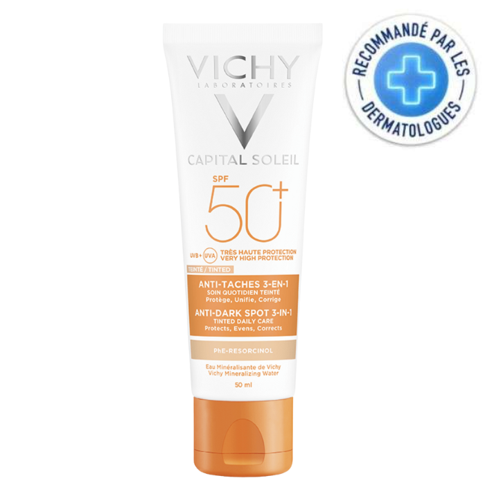 VICHY CAPITAL SOLEIL SOIN ANTI TACHES TEINTE 3 EN 1 SPF50+