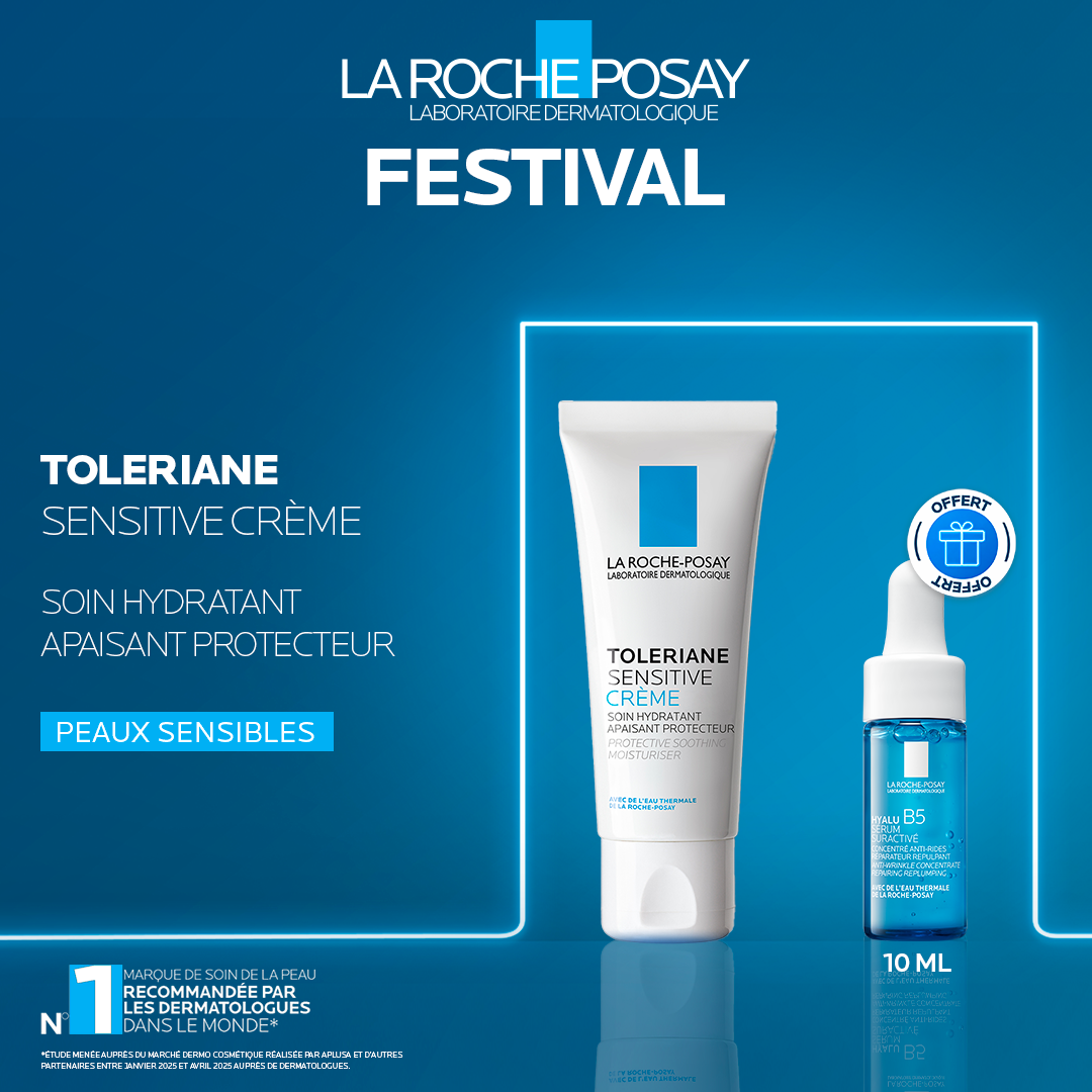 LA ROCHE POSAY OFFRE WEB TOLERIANE SENSITIVE SOIN HYDRATANT APAISANT 40ML + SERUM HYALU 10ML OFFERT