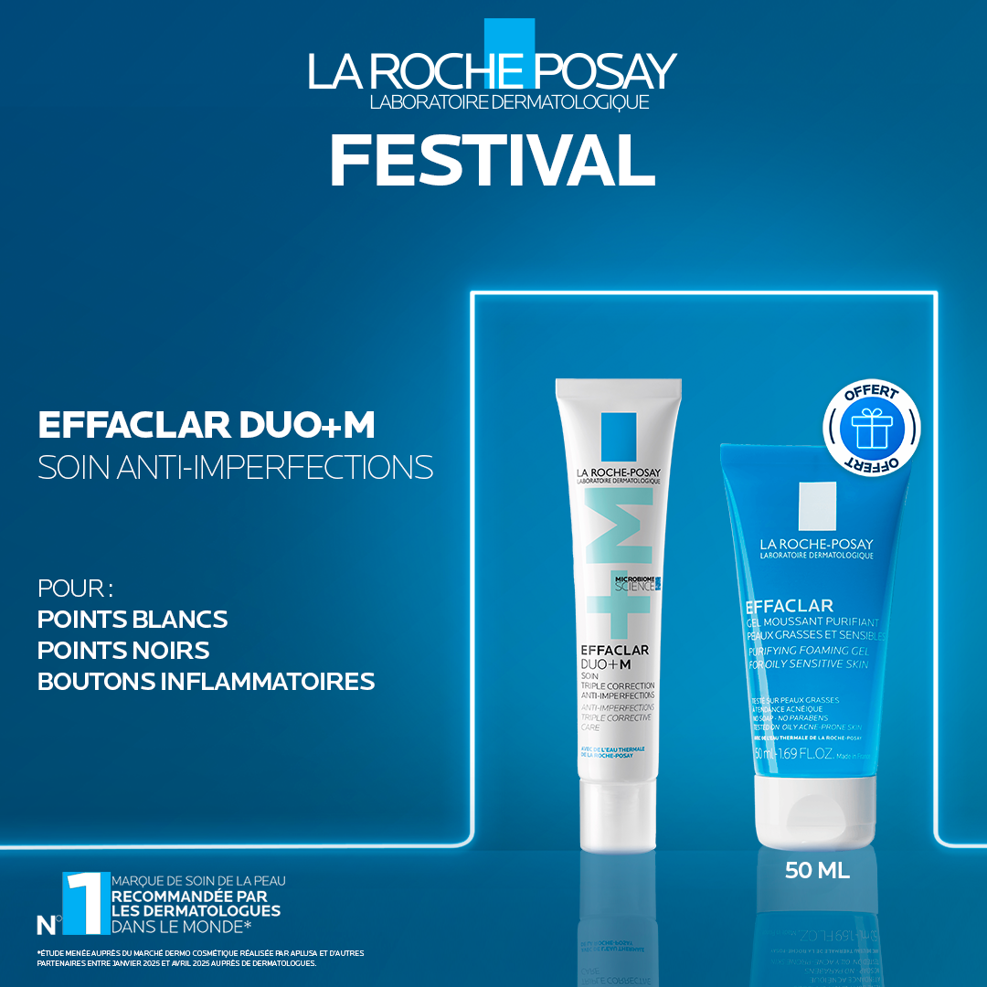 LA ROCHE POSAY OFFRE WEB EFFACLAR DUO + M 40 ML + EFFACLAR GEL MOUSSANT 50 ML OFFERT