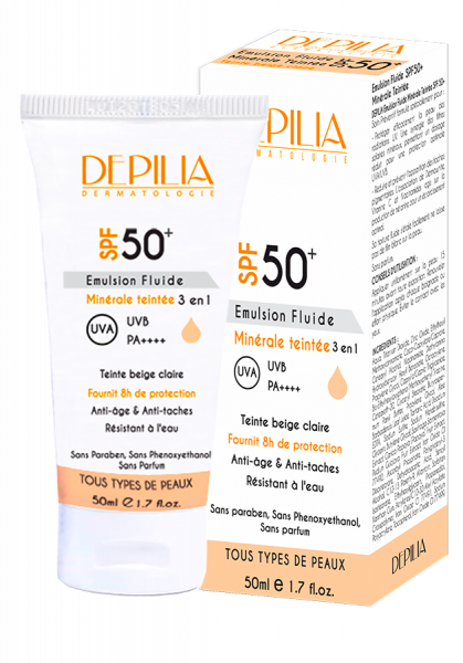 DEPILIA EMULSION SOLAIRE SPF 50+ TEINTEE 50 ML