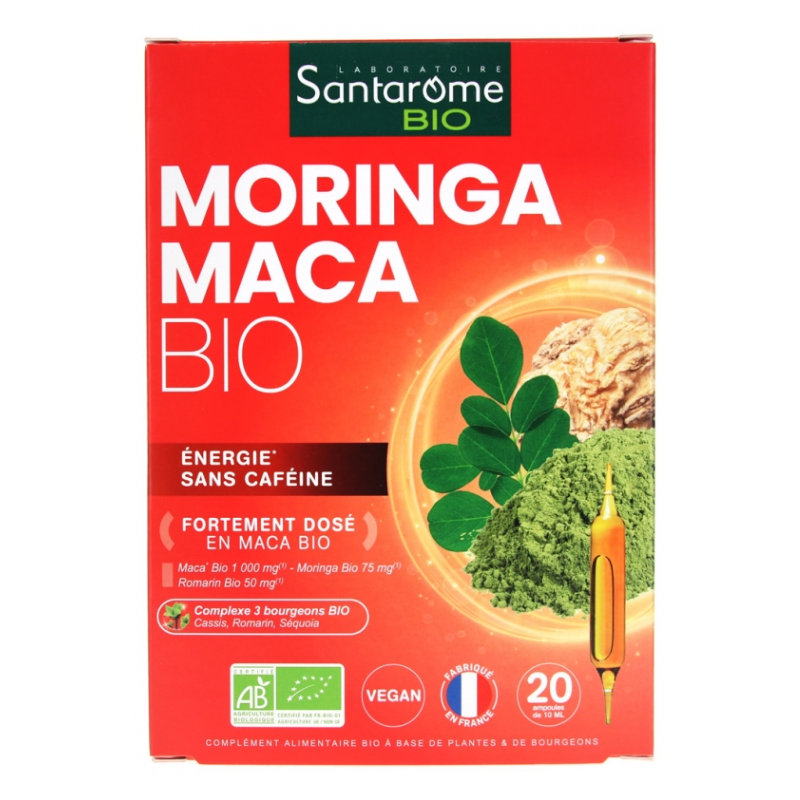SANTAROME BIO MORINGA MACA BIO 20 AMPOULES DE 10 ML