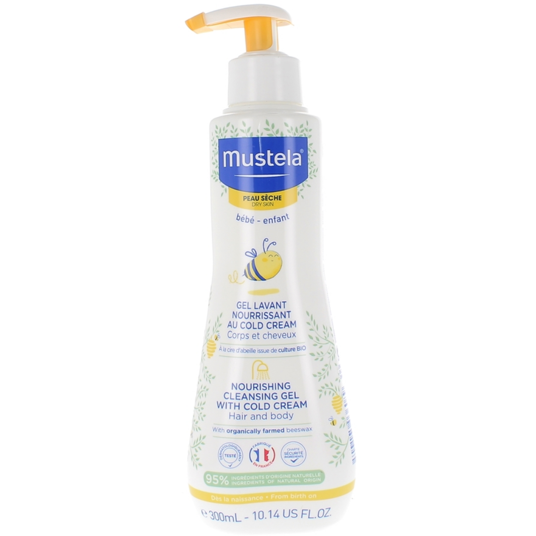MUSTELA BEBE GEL LAVANT SURGRAS COLD CREAM PEAU SECHE POMPE 300 ML
