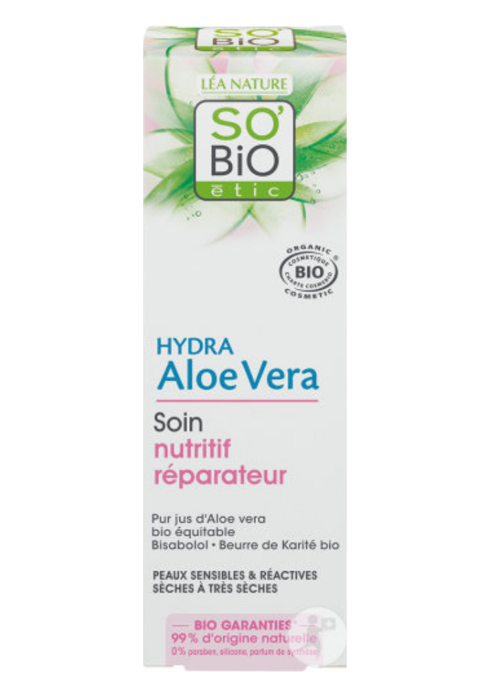 SO BIO CREME NUTRITIVE ALOE VERA PEAUX SENSIBLES ET REACTIVES 50 ML