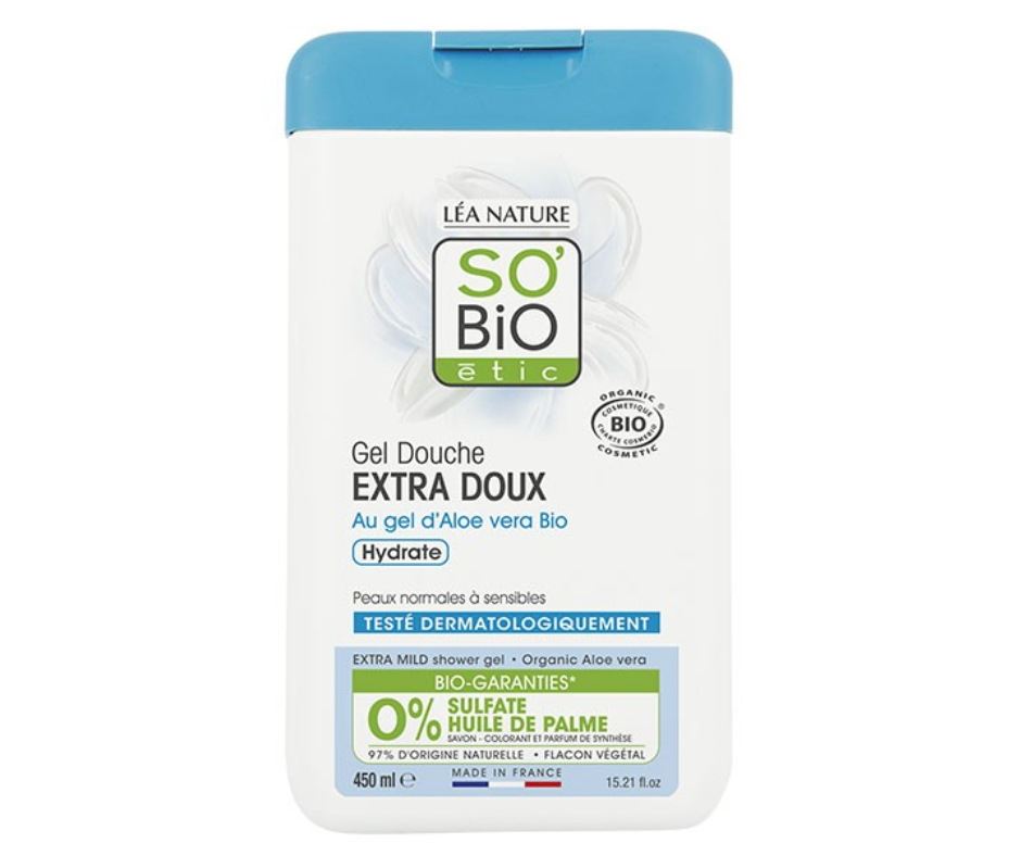 SO BIO ETIC GEL DOUCHE EXTRA DOUX A L ALOE VERA BIO 450 ML