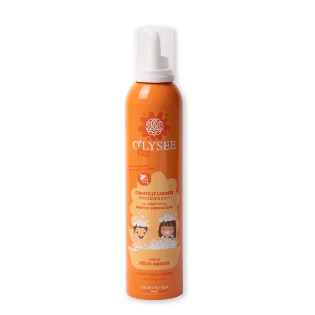 OLYSEE KIDS CHANTILLY LAVANTE HYDRATANTE 3 EN 1 PARFUM PECHE ABRICOT 250 ML