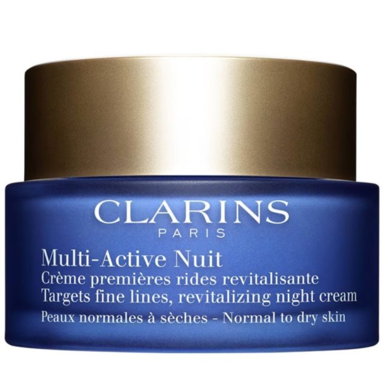 CLARINS MULTI ACTIVE NUIT CREME PREMIERES RIDES REVITALISANTE PEAUX NORMALES A MIXTES 50 ML