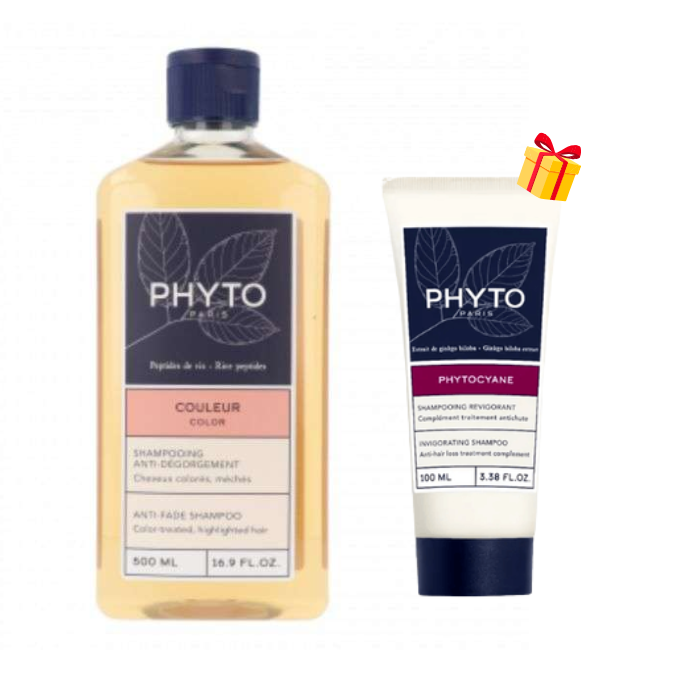 PHYTO OFFRE COULEUR SHAMPOOING ANTI-DEGORGEMENT 500 ML + SHAMPOOING REVIGORANT 100ML OFFERT