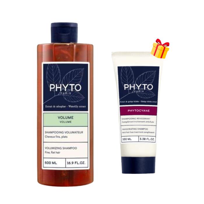 PHYTO OFFRE VOLUME SHAMPOOING VOLUMATEUR 500 ML + SHAMPOOING REVIGORANT 100ML OFFERT