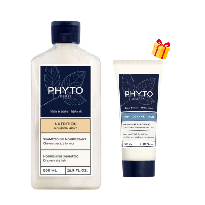 PHYTO OFFRE NOURRISSANT SHAMPOOING NUTRITION 500 ML + SHAMPOOING REVIGORANT MEN 100ML OFFERT