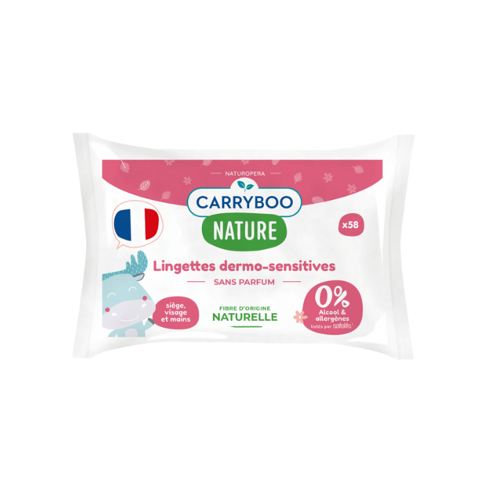 CARRYBOO NATURE LINGETTES DERMO SENSITIVES 58 UNITES
