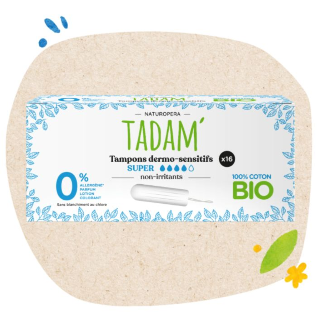 TADAM TAMPONS DERMO SENSITIFS NORMAL COTON BIO X16