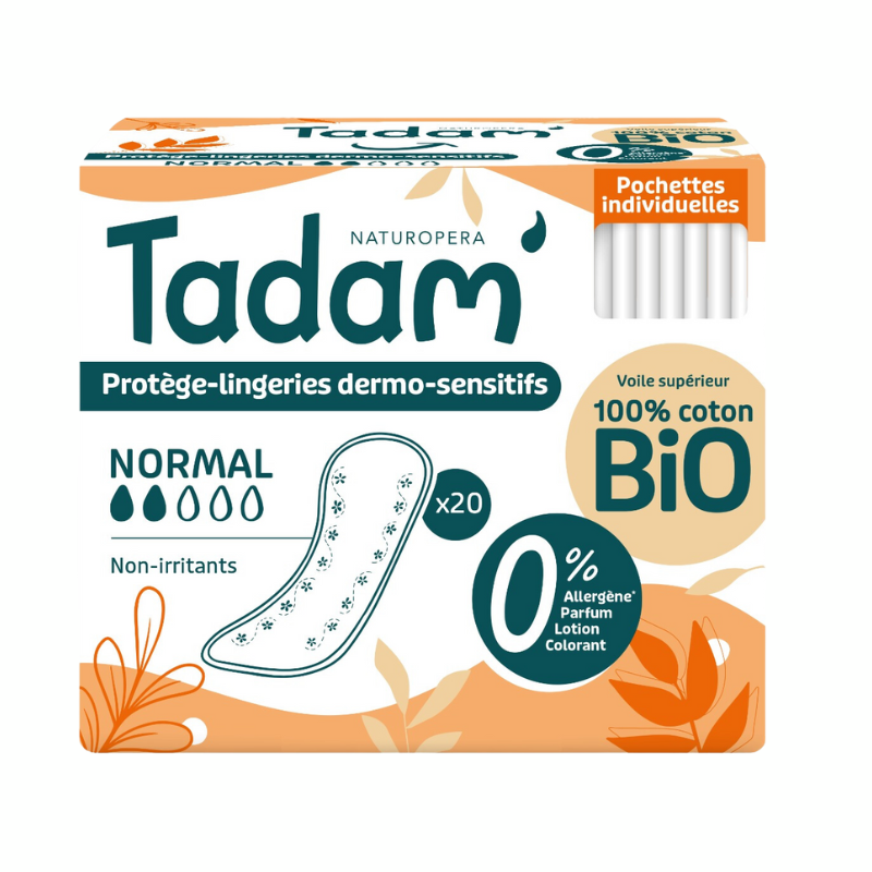 TADAM 20 PROTEGE LINGERIES DERMO SENSITIVES NORMAL COTON BIO NON IRRITANTS