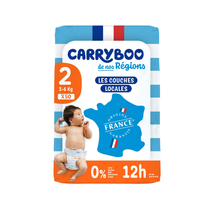 CARRYBOO COMFORT+ COUCHES TAILLE 2 50 UNITES 3-6 KG