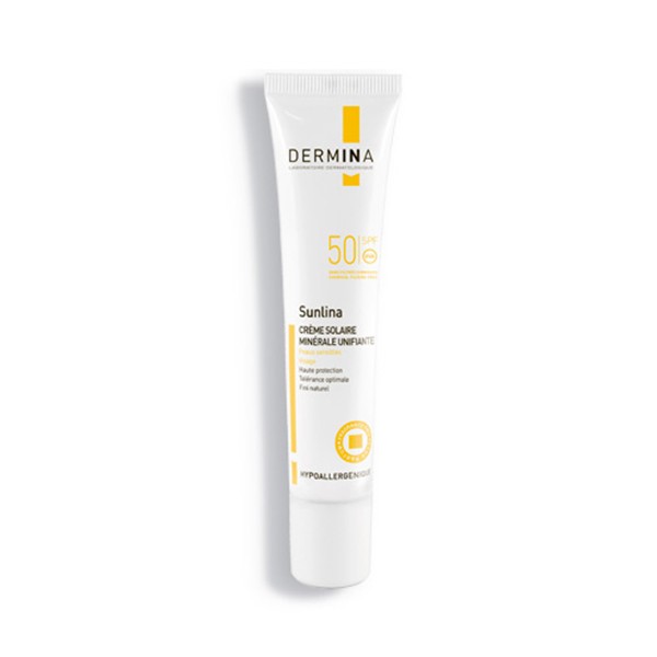 DERMINA SUNLINA CREME SOLAIRE MINERAL UNIFIANTE SPF 50 TEINTE NUDE 40 ML