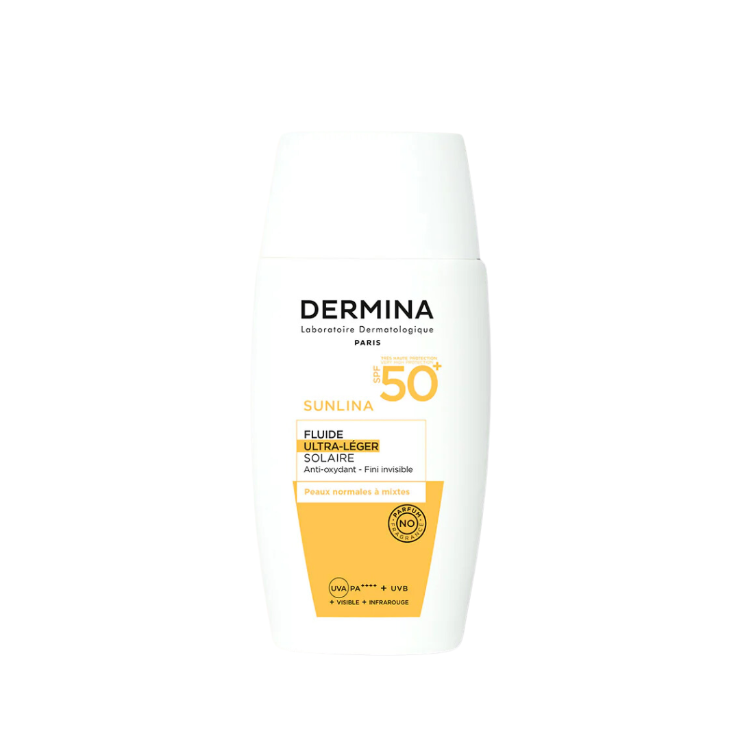 DERMINA SUNLINA FLUIDE ULTRA LEGER SPF 50+ INVISIBLE 50 ML