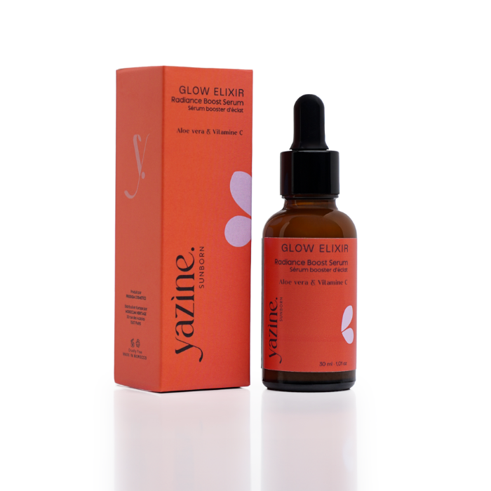 YAZINE SUNBORN GLOW ELIXIR SERUM BOOSTER D ECLAT ALE VERA ET VITAMINE C 30 ML