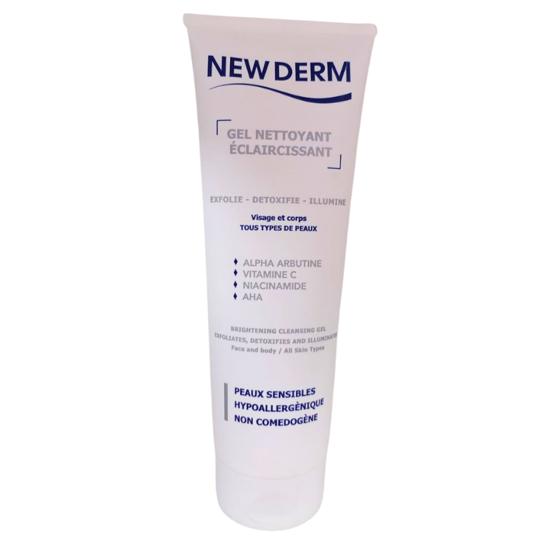 NEW DERM GEL NETTOYANT ECLAIRCISSANT VISAGE ET CORPS 250 ML