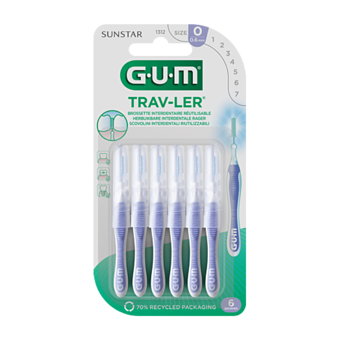 GUM BROSETTE INTERDENTAIRE REUTILISABLE REF 1312 0.6 MM 6 UNITES