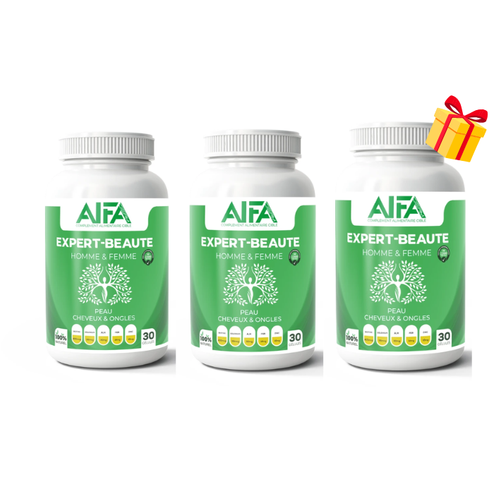 ALFA DERM PACK EXPERT BEAUTE 90 GELULES 2 ACHETES 1 OFFERT