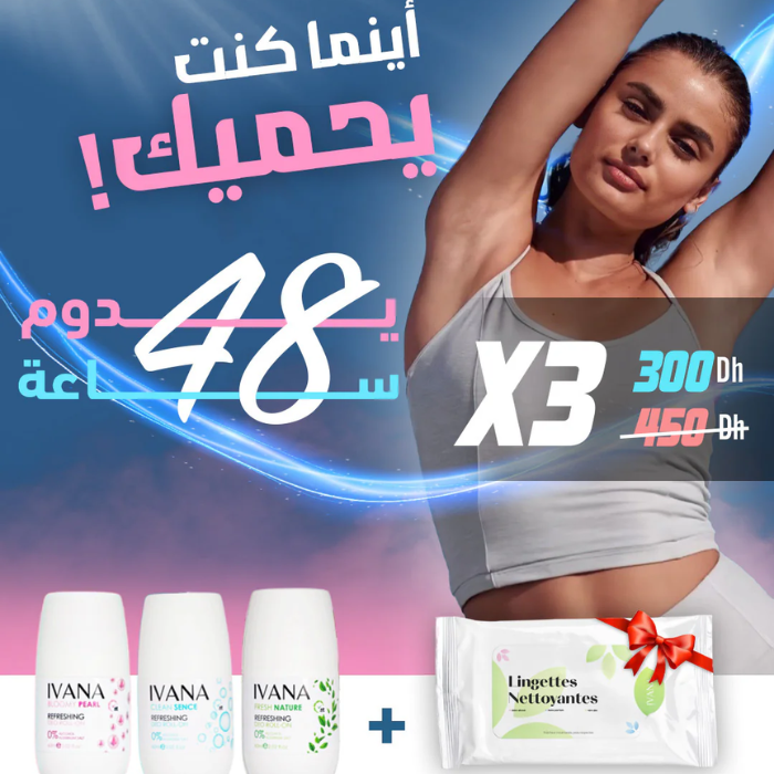 IVANA OFFRE 3 DEODORANTS + LINGETTE OFFERTE