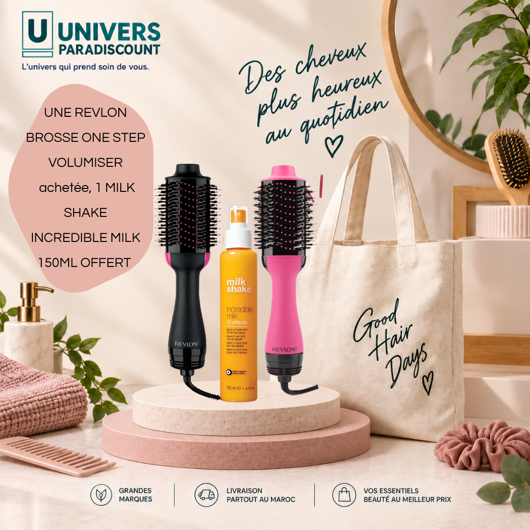 REVLON OFFRE BROSSE ONE STEP VOLUMISER + MILK SHAKE 150ML OFFERT