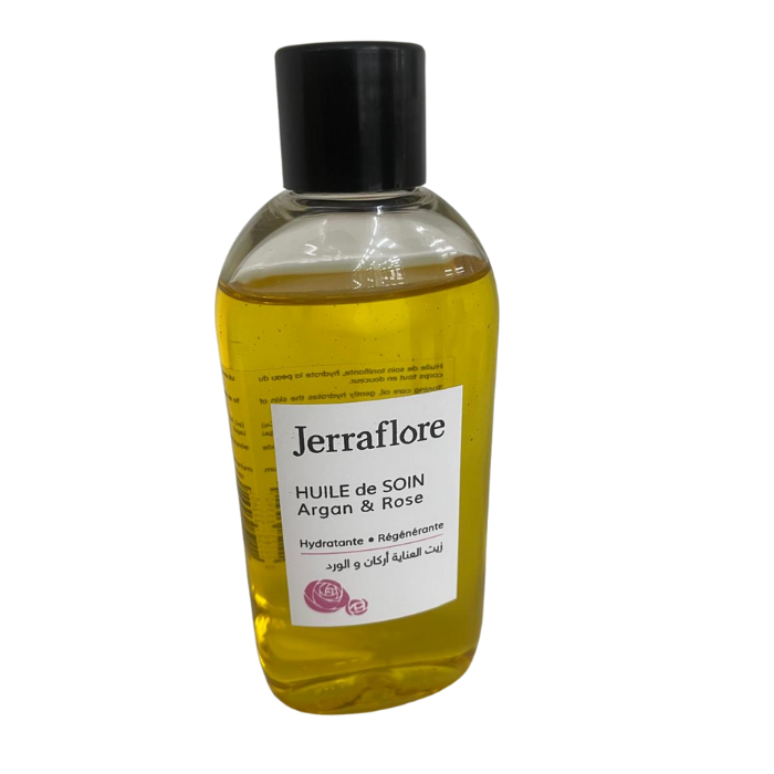 JERRAFLORE HUILE DE SOIN ARGAN ET ROSE HYDRATANTE REGENERANTE 100 ML