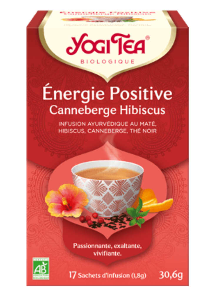YOGI TEA ENERGIE POSITIVE CANNEBERGE HIBISCUS 17 SACHETS