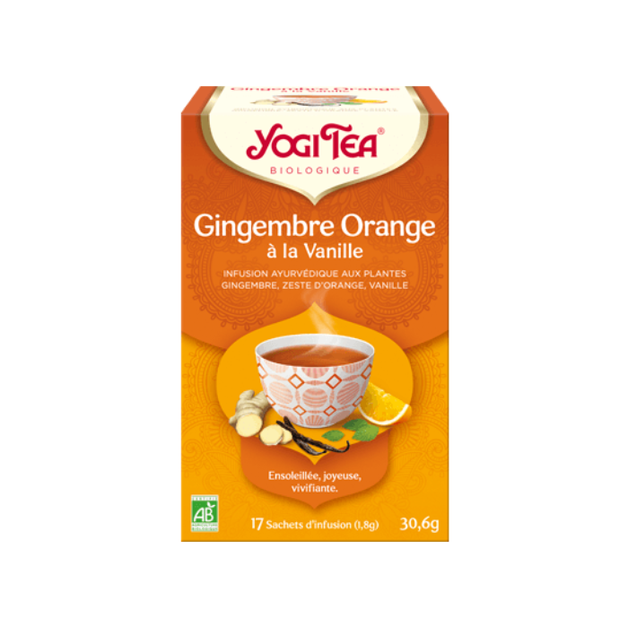 YOGI TEA TISANE GINGEMBRE ORANGE A LA VANILLE 17 SACHETS
