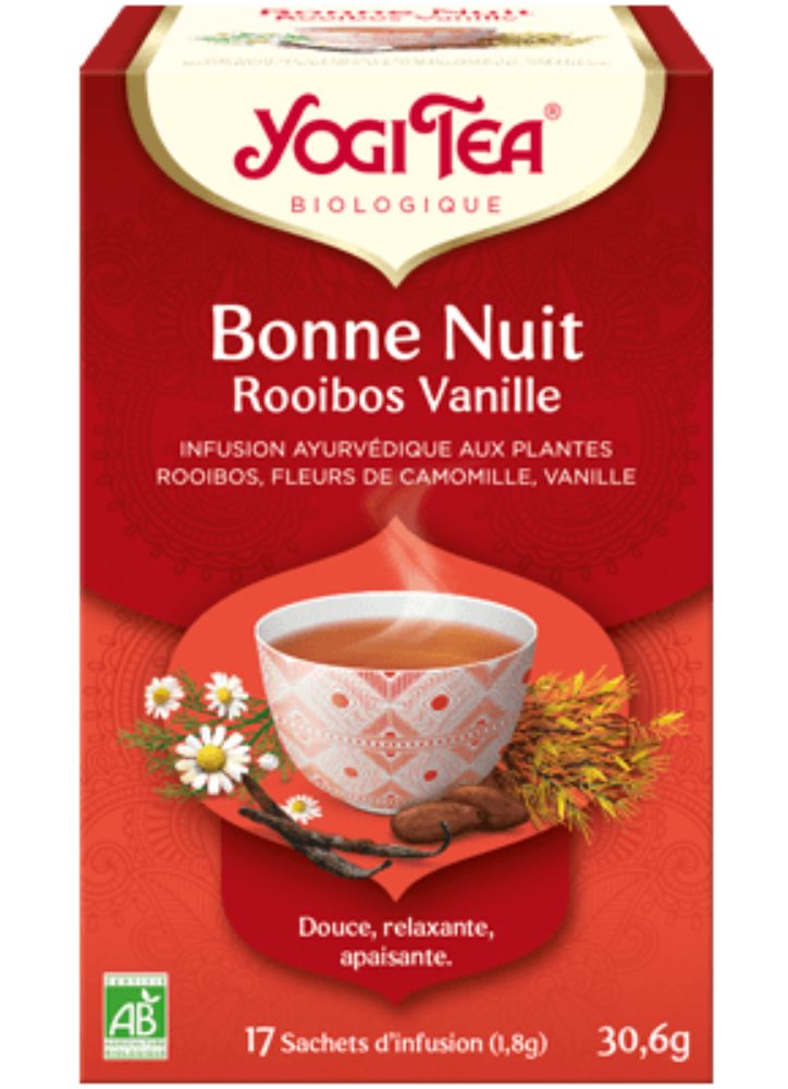 YOGI TEA BONNE NUIT ROOIBOS VANILLE 17 SACHETS