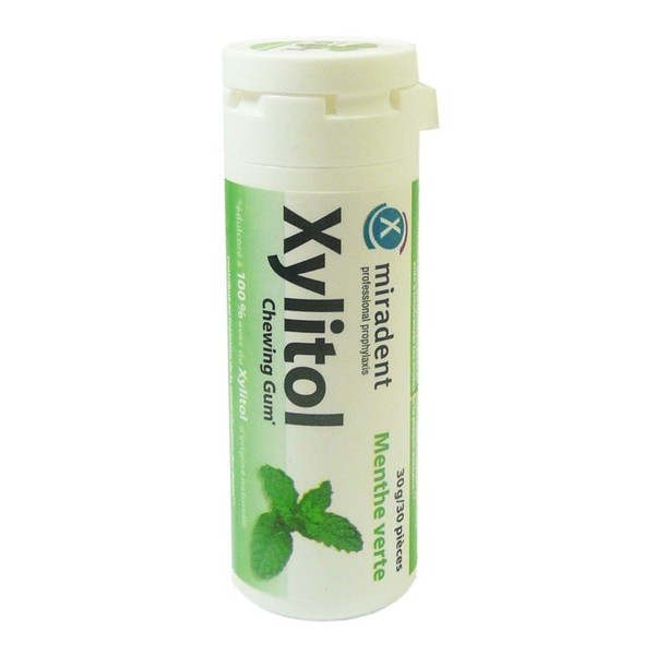 MIRADENT XYLITOL CHEWING GUM MENTHE VERTE 30 PIECES