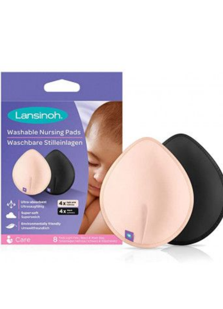 LANSINOH COUSSINETS D'ALLAITEMENT LAVABLES COULEURS x8