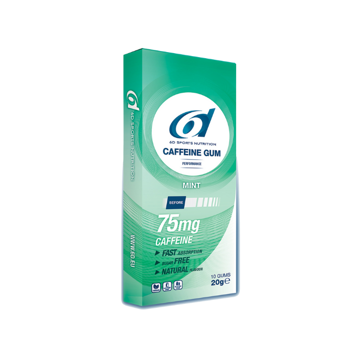 6D SPORTS NUTRITION CAFFEINE GUM 10 CHEWING GUM GOUT MENTHE