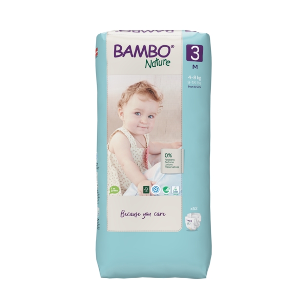 BAMBO NATURE COUCHES BEBE 3 M 4 A 8 KG 52 UNITES