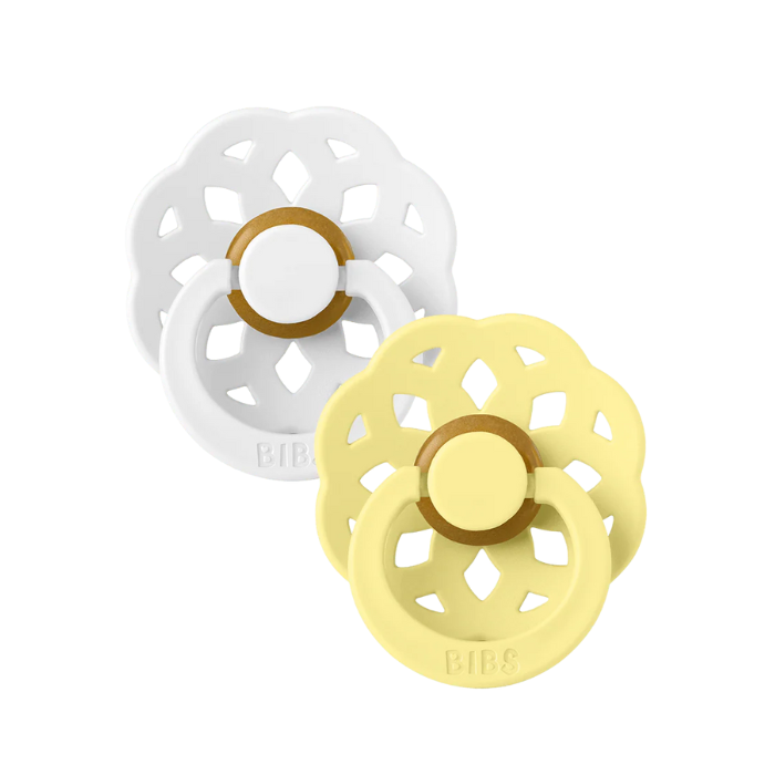 BIBS BOHEME NATURAL RUBBER 2 SUCETTES RONDE BLANC ET SOLEIL 6MOIS+