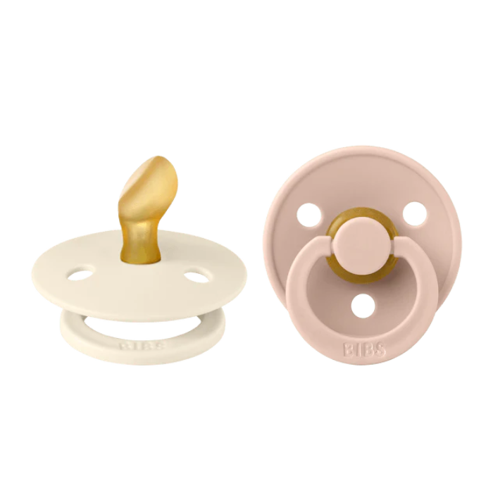 BIBS COLOUR PACIFIER SUCETTE ANATOMICAL PACK DE 2 IVOIRE ET BLUSH 0MOIS+