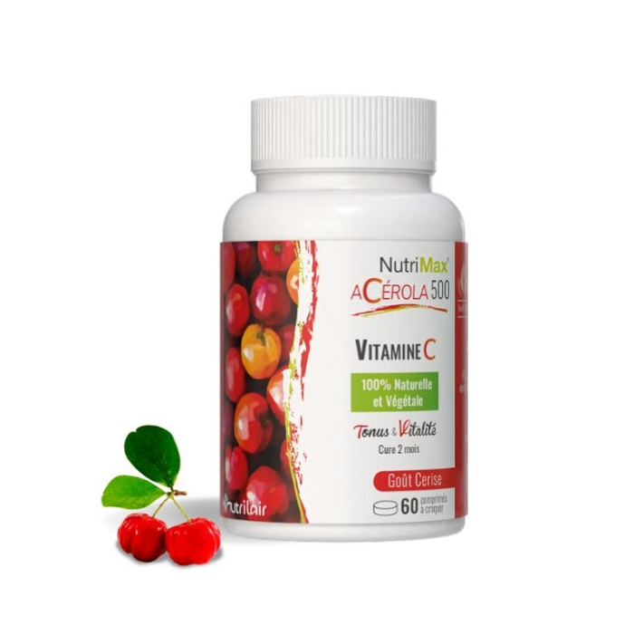 NUTRIMAX ACEROLA 500 VITAMINE C 60 COMPRIMES