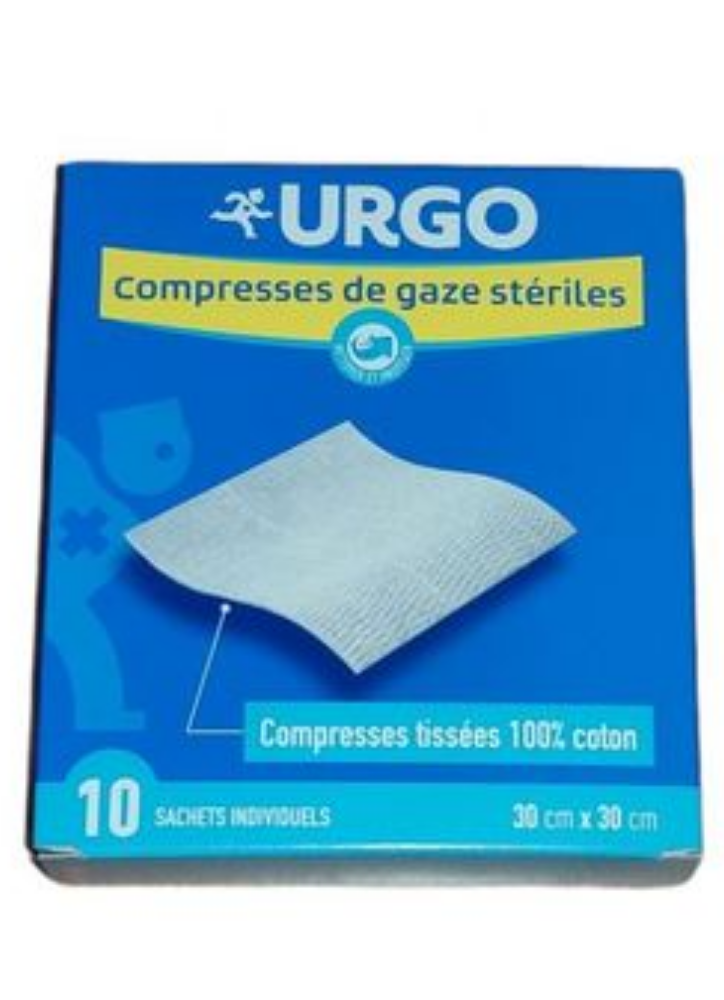 URGO COMPRESSES DE GAZE STERILES 30CM * 30 CM 10 SACHETS