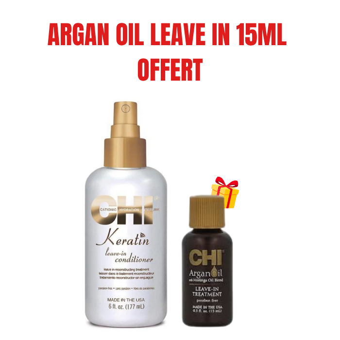 CHI OFFRE KERATINE LEAVE IN CONDITIONER 177 ML + ARGAN OIL LEAVE IN TREATMENT 15 ML OFFERT