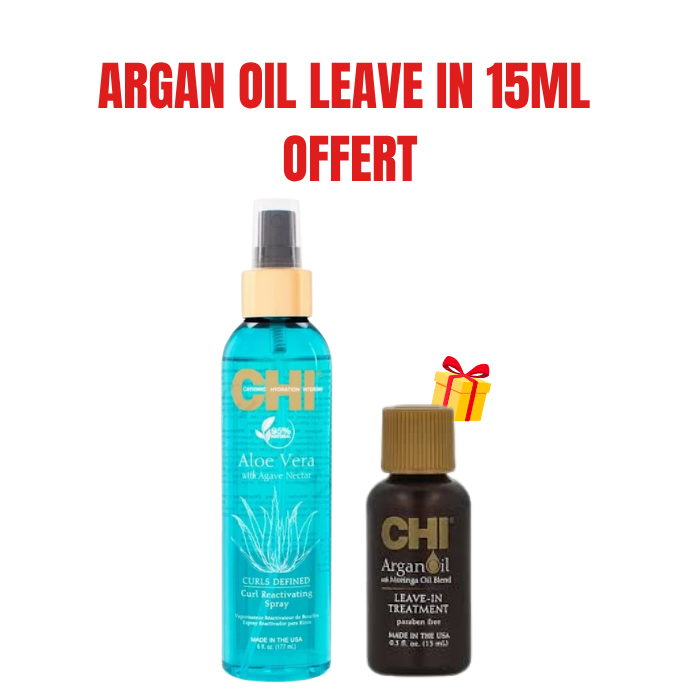 CHI OFFRE ALOE VERA SPRAY REACTIVANT 177ML + ARGAN OIL LEAVE IN TREATMENT 15 ML OFFERT