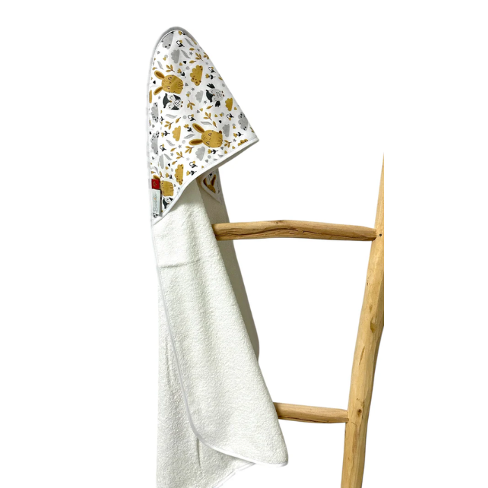 BAMBIDOU CAPE DE BAIN GAZE DE COTON ROSE