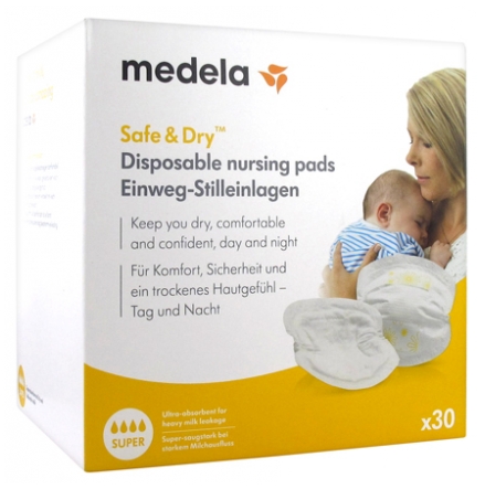 MEDELA SAFE & DRY SUPER 30 COUSSINETS D'ALLAITEMENT A USAGE UNIQUE