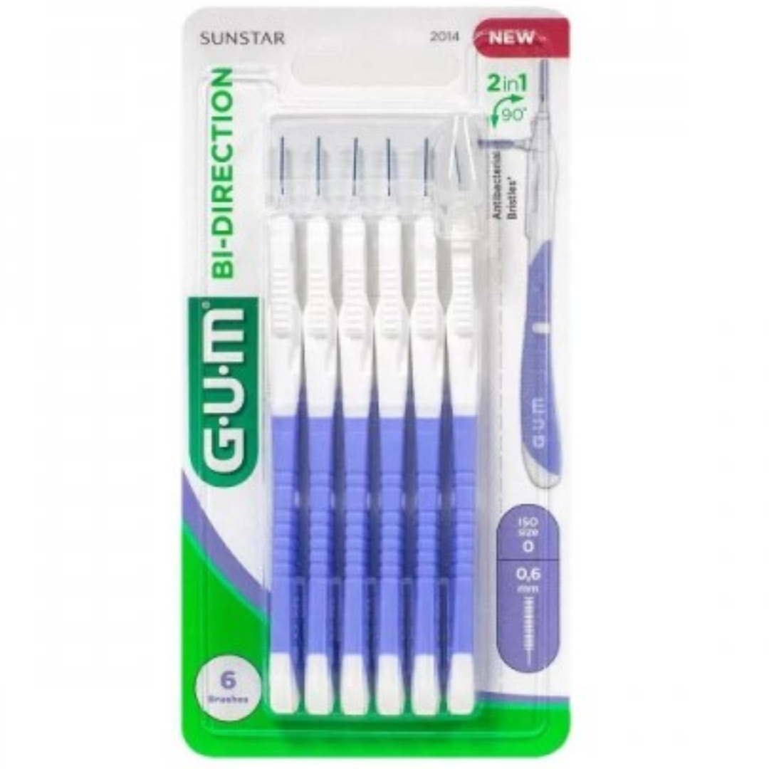 GUM MANCHE PAR 6 UNITES AVEC BROSSETTE MEGA MICRI FINE 0.6 MM REF 2014