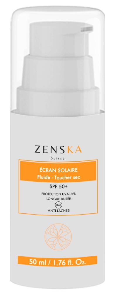 ZENSKA ECRAN SOLAIRE FLUIDE TOUCHER SEC SPF 50+ ANTI TACHES 50 ML